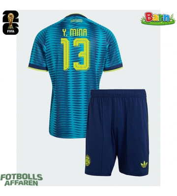 Colombia Yerry Mina #13 Bortaställ Barn VM 2026 Kortärmad (+ Korta byxor)